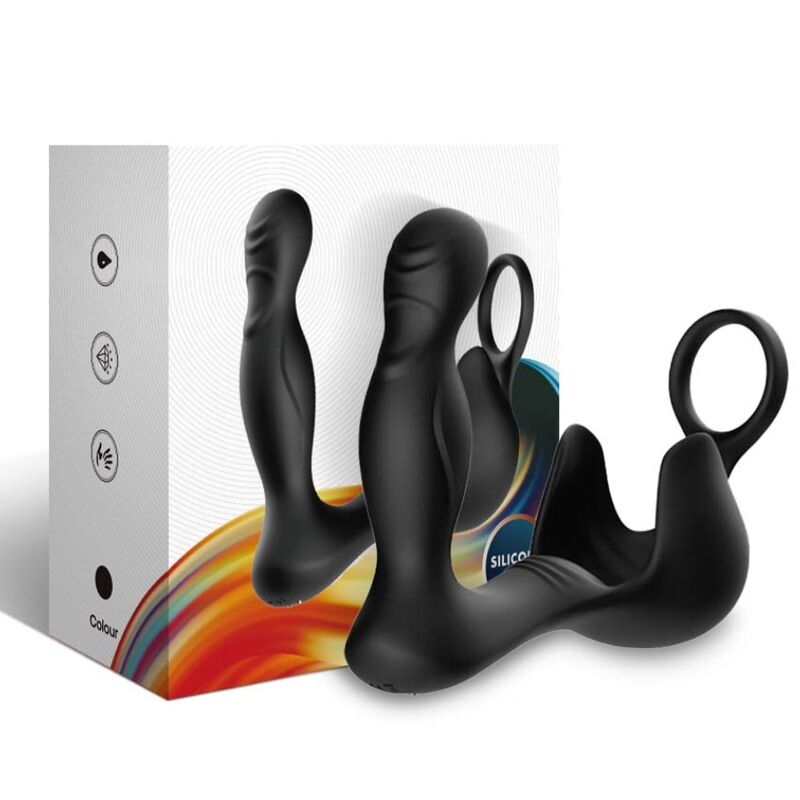 ARMONY - SURROUND VIBRADOR ANAL & ESTIMULADOR TESTÍCULOS & ANILLO CONTROL REMOTO NEGRO
