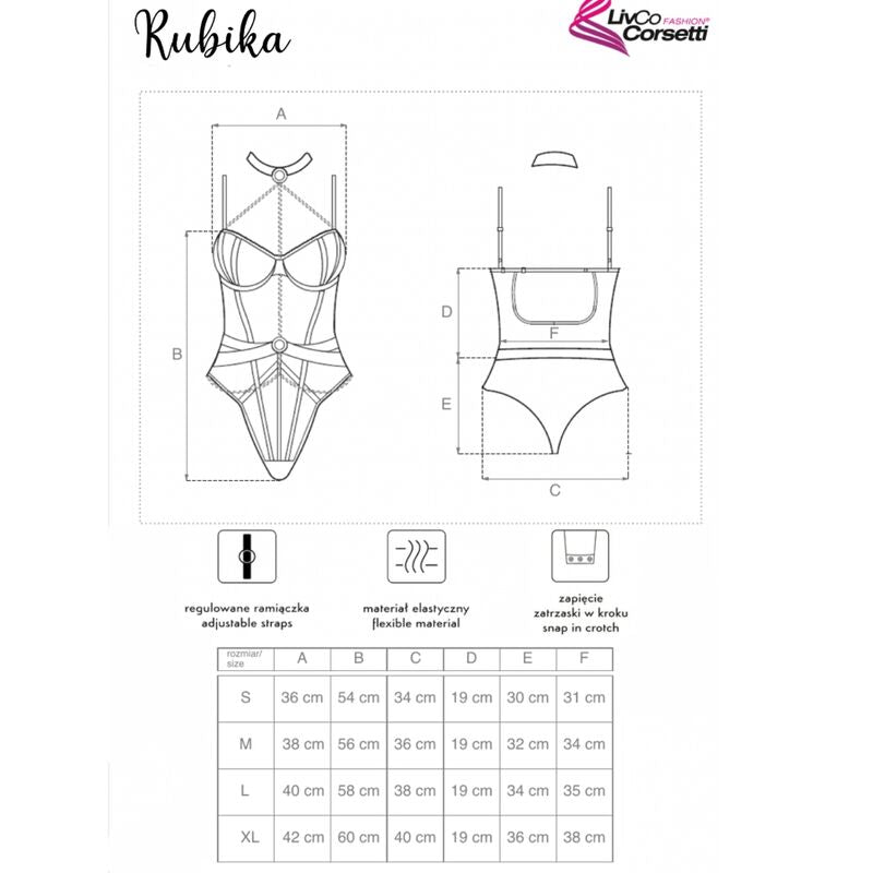 LIVCO CORSETTI FASHION - RUBIKA LC XG079 BODY CON GARGANTILLA NEGRO XL