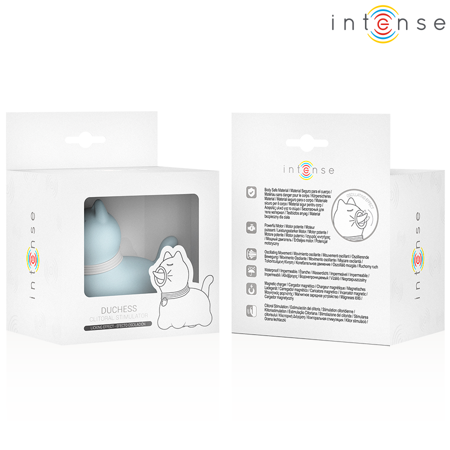 INTENSE - DUCHESS ESTIMULADOR CON LENGUA ROTATIVA 360º AZUL