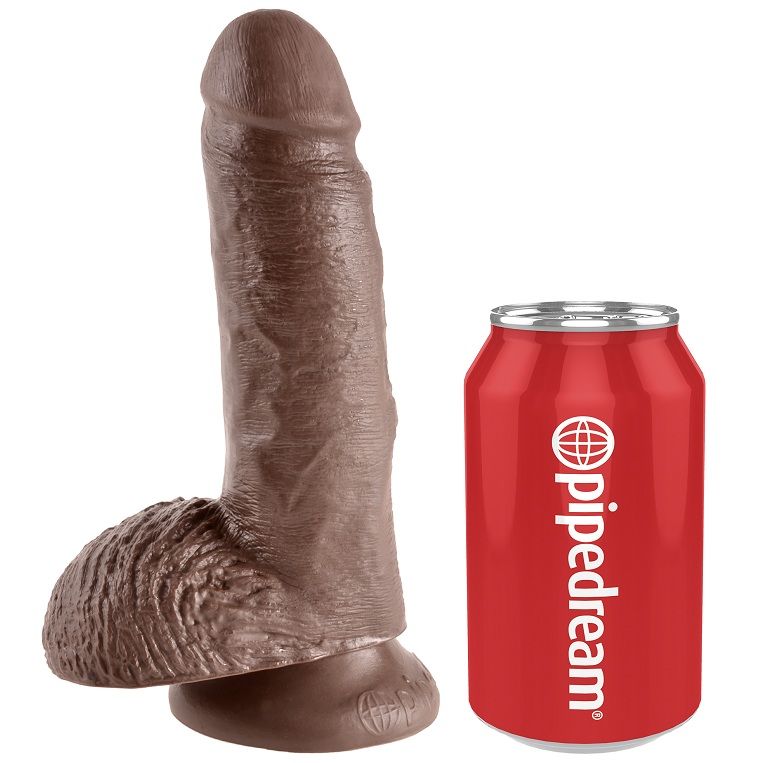 KING COCK - 7 PENE REALÍSTICO MARRÓN 17.8 CM