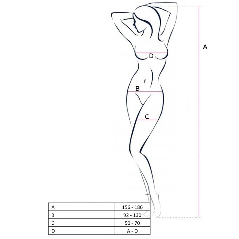PASSION - WOMAN BS049 BODYSTOCKING NEGRO TALLA ÚNICA