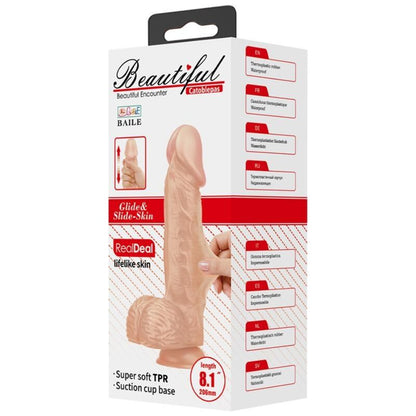 BAILE - BEAUTIFUL ENCOUNTER CATOBLEPAS DILDO REALÍSTICO FLEXIBLE 20.6 CM NATURAL