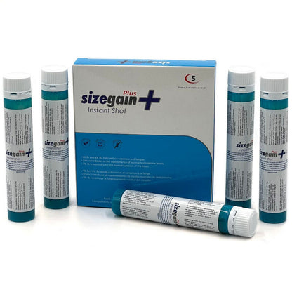 500 COSMETICS - SIZEGAIN PLUS INSTANT SHOT VIGORIZANTE MASCULINO 5 UNIDADES (FECHA DE CADUCIDAD PRÓXIMA)