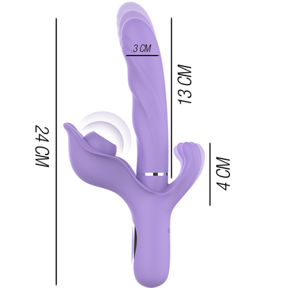 INTENSE - BILLIE VIBRADOR MULTIFUNCIÓN RECARGABLE ONDAS ESTIMULADORAS CON PULSADOR MORADO