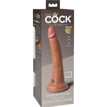 KING COCK - ÉLITE DILDO REALÍSTICO SILICONA 17.8 CM CARAMELO