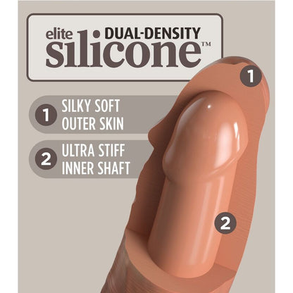 KING COCK - ÉLITE DILDO REALÍSTICO SILICONA 17.8 CM CARAMELO