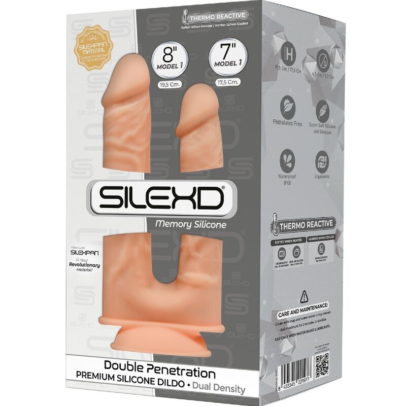 SILEXD - MODELO 1 PENE REALÍSTICO DOBLE PENETRACION SILICONA PREMIUM SILEXPAN 17.5 / 19.5 CM
