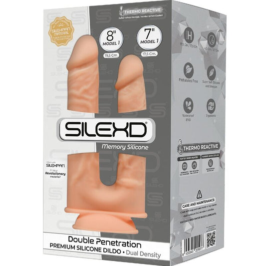 SILEXD - MODELO 1 PENE REALÍSTICO DOBLE PENETRACION SILICONA PREMIUM SILEXPAN 17.5 / 19.5 CM