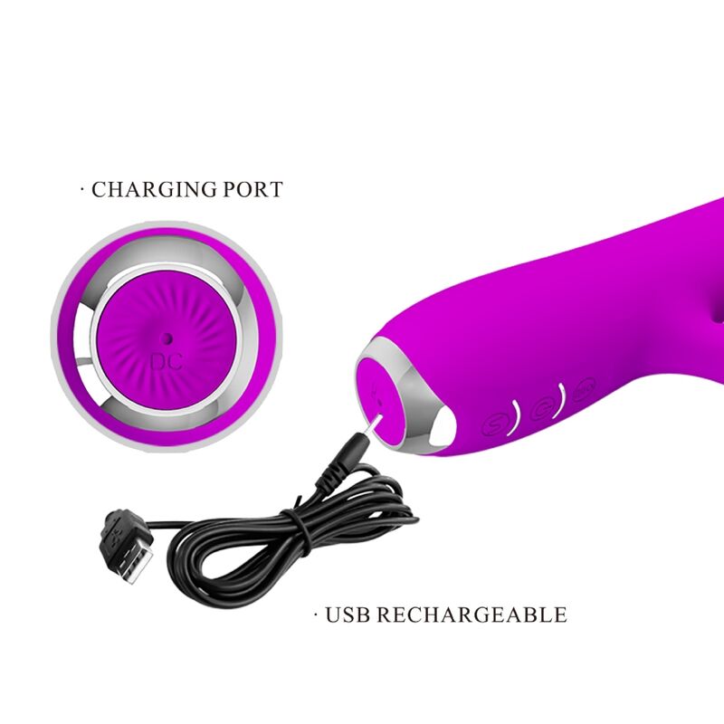 PRETTY LOVE - RACHEL VIBRADOR RECARGABLE CON ONDAS ESTIMULADORAS MORADO