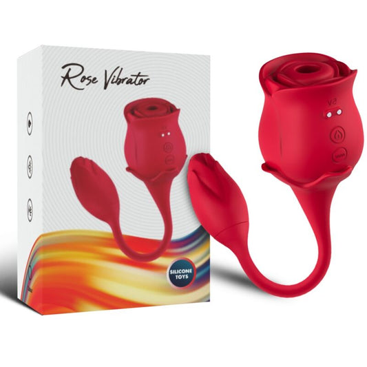 ARMONY - ROSA SUCCIONADOR DE CLÍTORIS & VIBRADOR 10 MODOS ROJO