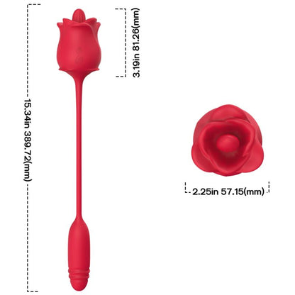 ARMONY - ROSA 3 EN 1, ESTIMULADOR, SUCCIONADOR Y UP&DOWN CON COLA ROJO
