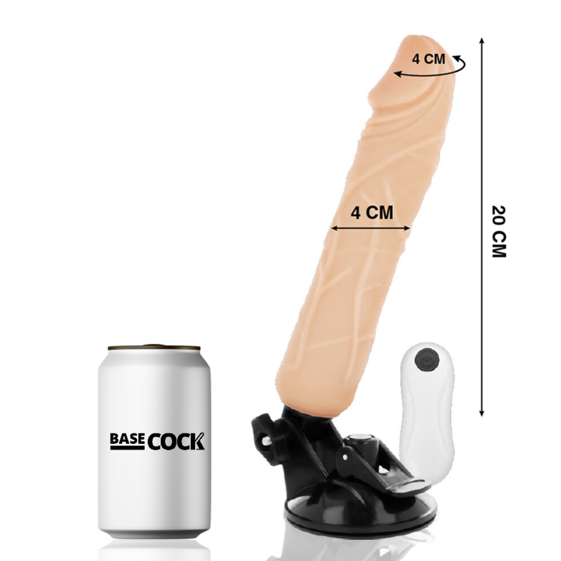 BASECOCK - VIBRADOR REALÍSTICO CONTROL REMOTO NATURAL 20 CM -O- 4 CM