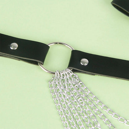 SUBBLIME - CINTURÓN DE CADENAS CUERO NEGRO TALLA ÚNICA