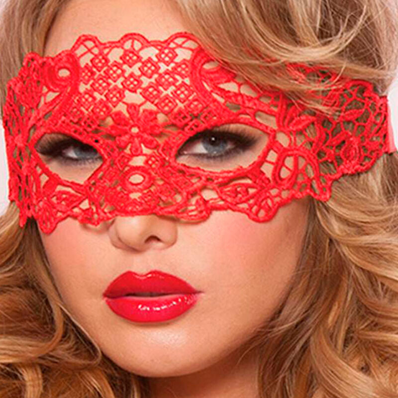 QUEEN LINGERIE - ANTIFAZ DE ENCAJE ROJO