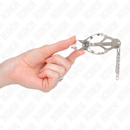 KINK - PINZAS PARA PEZONES ESTILO JAPONÉS CON CADENAS PLATEADO