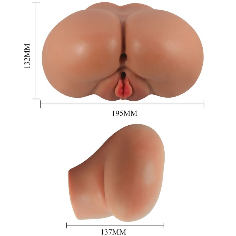 CRAZY BULL - LUNA TRASERO VIBRADOR CON VAGINA Y ANO REALÍSTICO CONTROL REMOTO