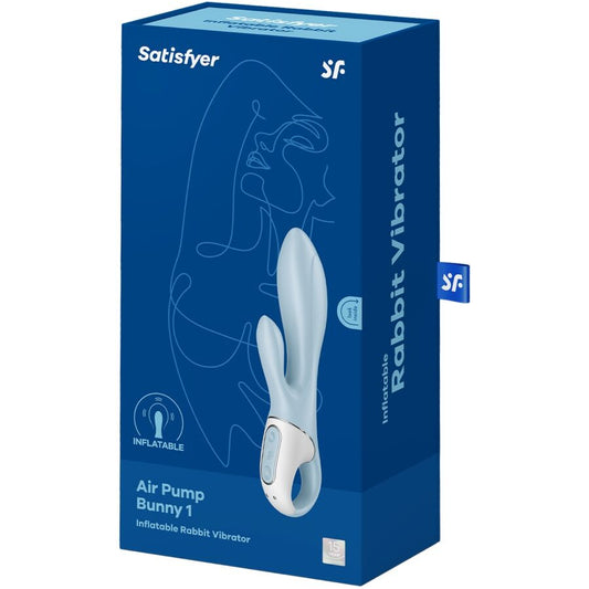 SATISFYER - AIR PUMP BUNNY 1 VIBRADOR INFLABLE RABBIT AZUL
