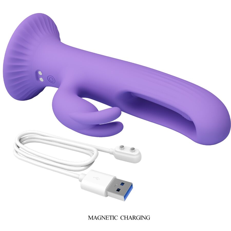 PRETTY LOVE - KILLMOULIS VIBRADOR RABBIT 12 MODOS DE VIBRACIÓN MORADO