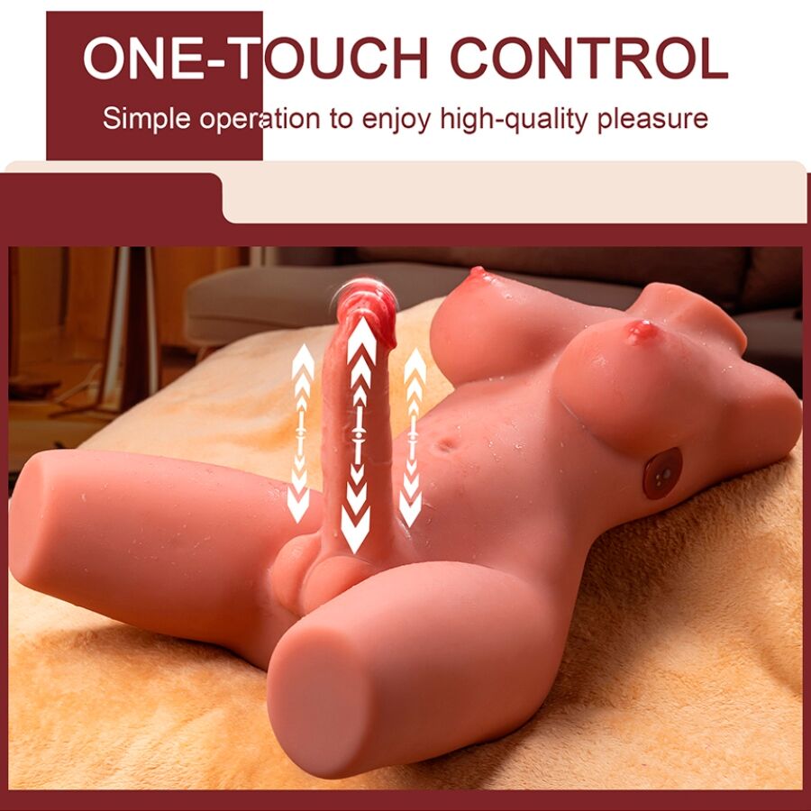 XISE - MIAH LADY BOY TORSO FEMENINO CON DILDO CON VIBRACIÓN Y THRUSTING 55 CM