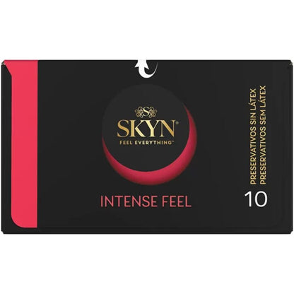 SKYN - PRESERVATIVO INTENSE FEEL TEXTURA CON DISEÑO ONDULADO 10 UNIDADES