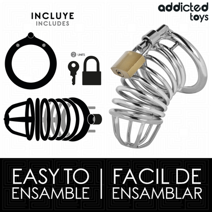 ADDICTED TOYS LOCKED - IRON CELL JAULA PARA PENE DE METAL 4 CM TALLA S