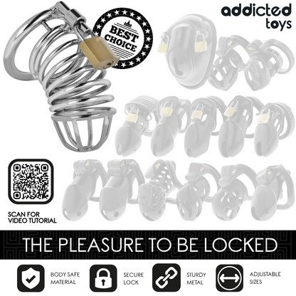ADDICTED TOYS LOCKED - IRON CELL JAULA PARA PENE DE METAL 5 CM TALLA L