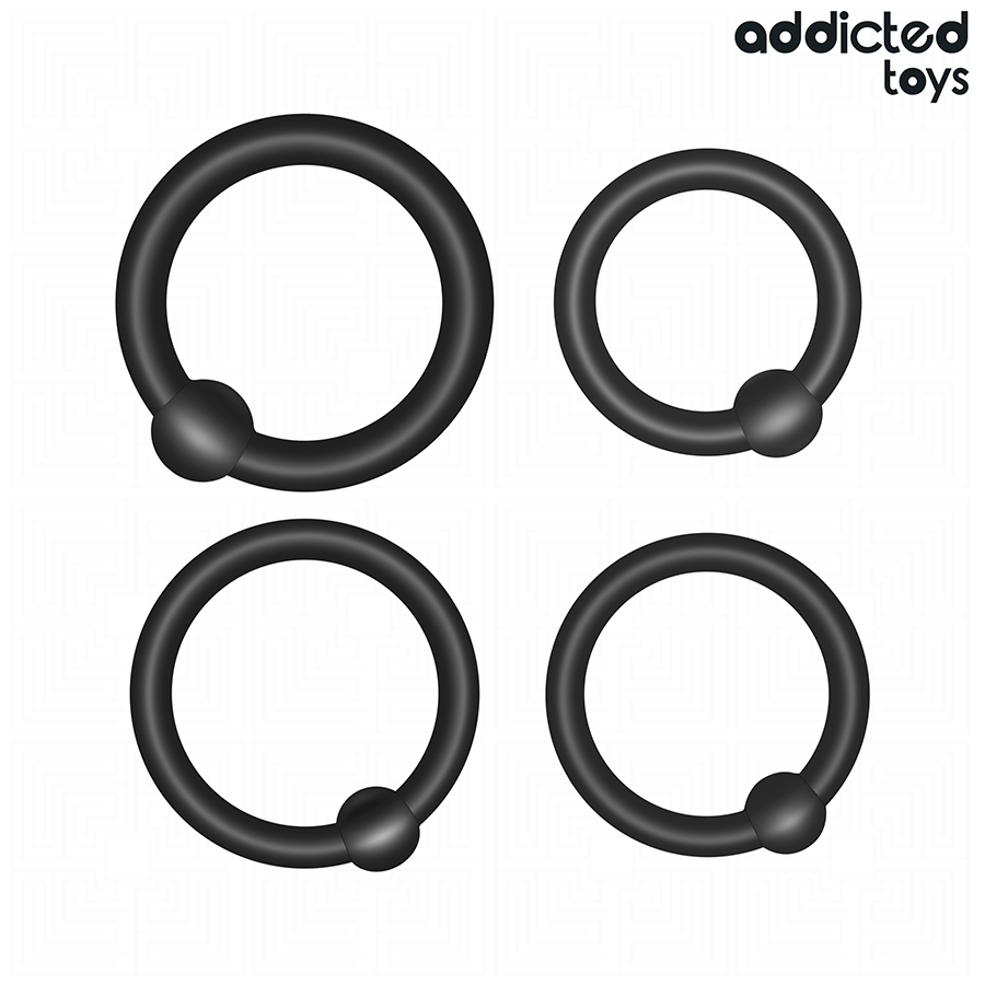 ADDICTED TOYS - SET ANILLOS SILICONA DE PRESIÓN