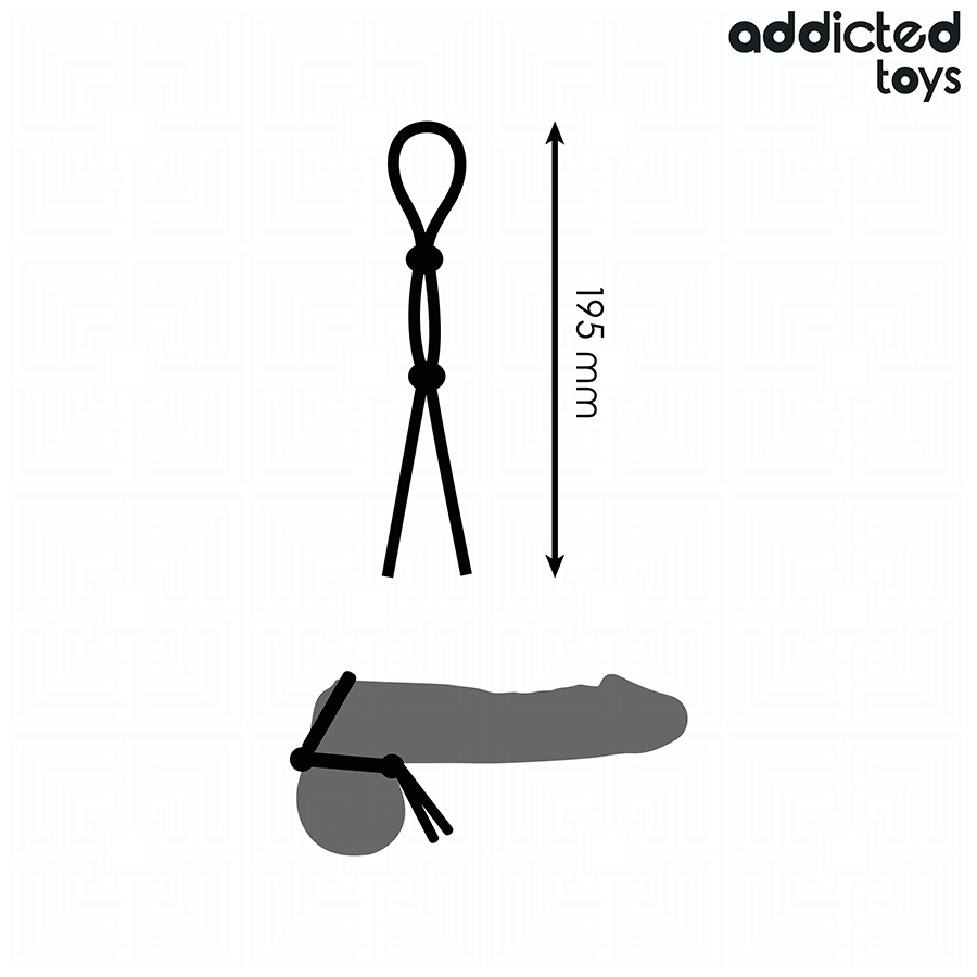 ADDICTED TOYS - CUERDA SILICONA PARA EL PENE DE LAZO DOBLE