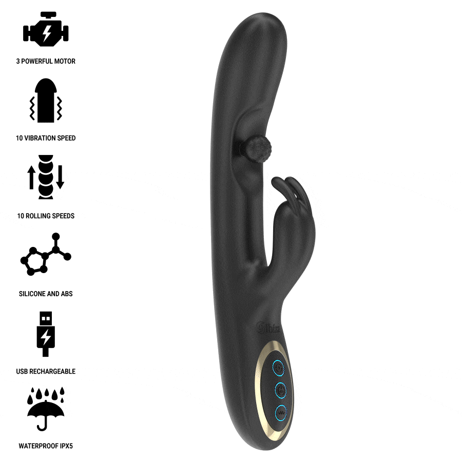 IBIZA - POTENTE VIBRADOR RABBIT CON PERLA ROLLING MASAJEADORA