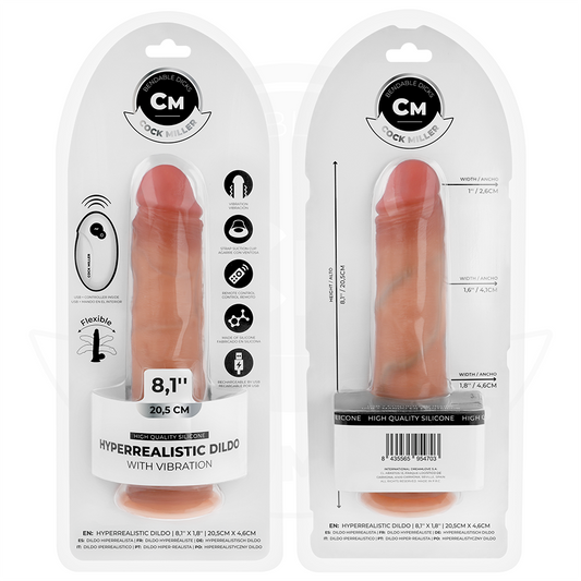 COCK MILLER - DILDO HIPERREALÍSTICO VIBRACIÓN CON CONTROL REMOTO 20,5 CM