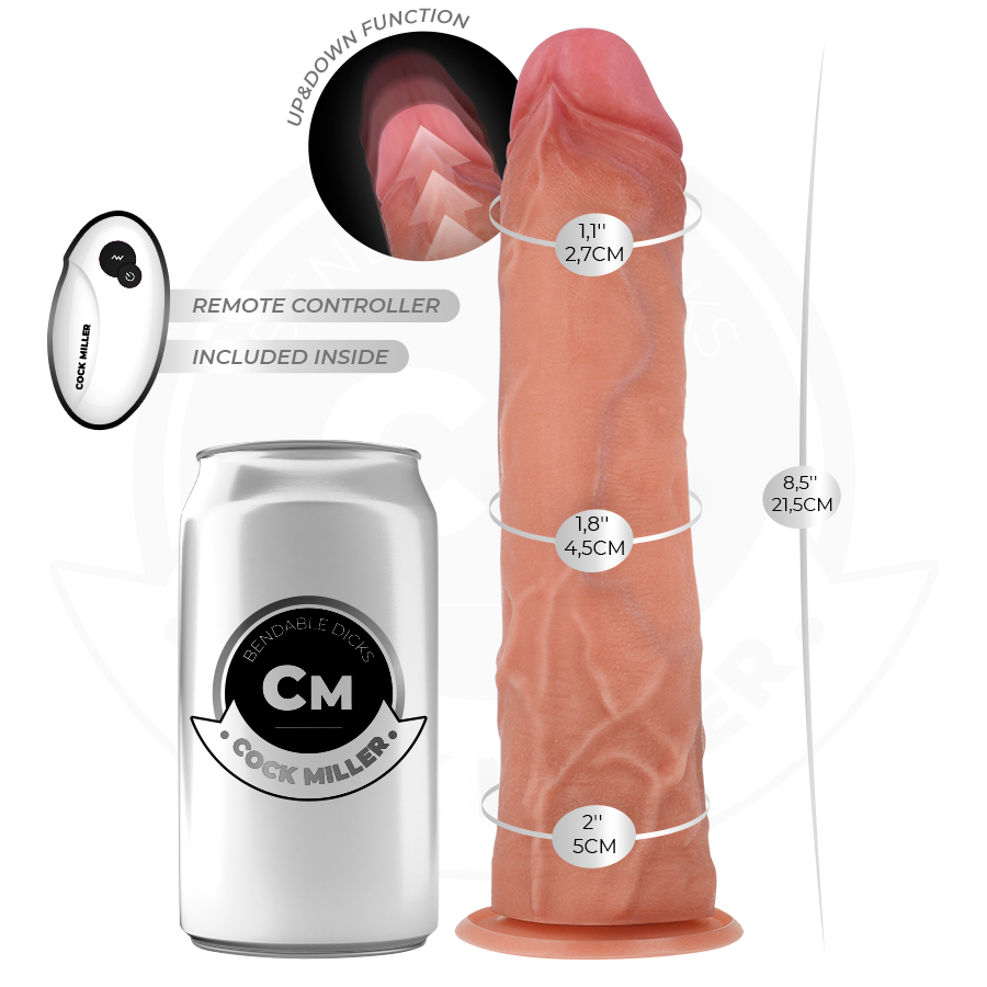 COCK MILLER - DILDO HIPERREALÍSTICO CON VENTOSA Y THRUSTING CON CONTROL REMOTO 21,5 CM