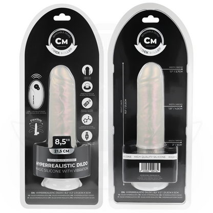 COCK MILLER - DILDO SILICONA 21,5 CM , LUCES Y VIBRACIÓN CON CONTROL REMOTO