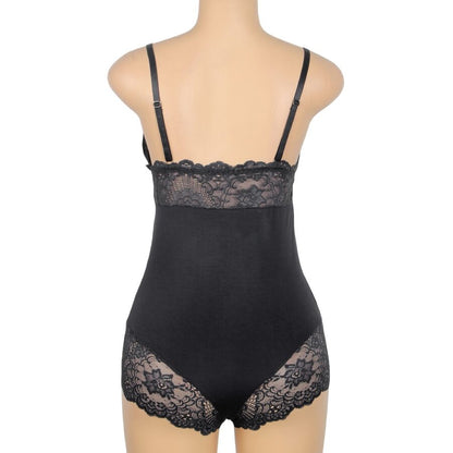 SUBBLIME - TEDDY DETALLE ENCAJE FLORAL NEGRO L/XL