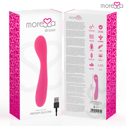 MORESSA - DRUSO MASAJEADOR DUO PUNTO G Y SUERO PELVICO PREMIUM SILICONE RECARGABLE