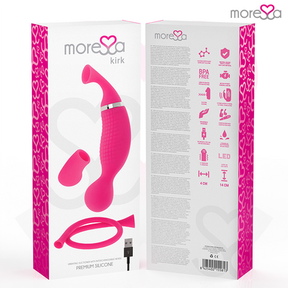 MORESSA - KIRK DUO SUCCIONADOR + MASAJEADOR MULTI PRESTACIONES PREMIUM SILICONE RECARGABLE
