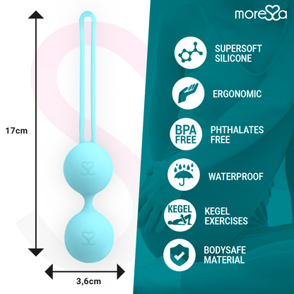 MORESSA - OSIAN THREE ENTRENAMIENTO SUELO PELVICO 85 gr PREMIUM SILICONA TURQUESA