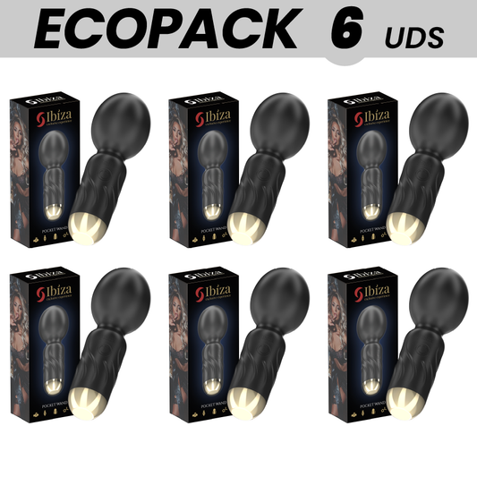 ECOPACKS 6 UDS - IBIZA VIBRADOR MASAJEADOR WAND DE BOLSILLO