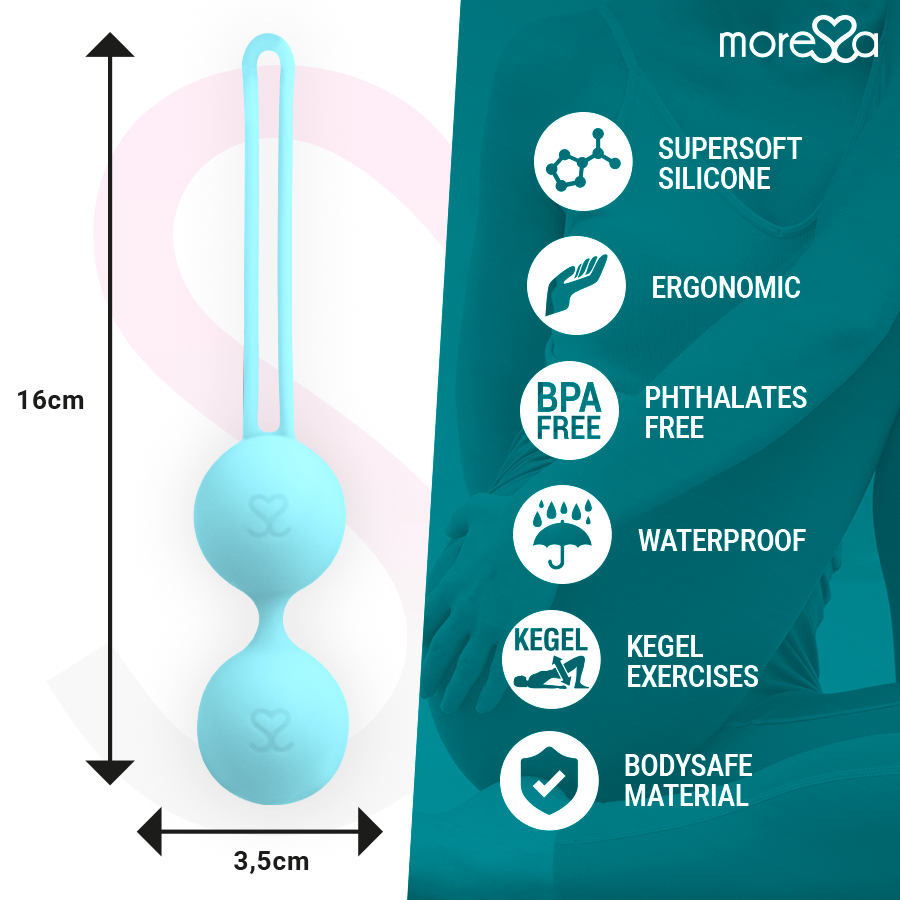 MORESSA - OSIAN TWO ENTRENAMIENTO SUELO PELVICO 101gr PREMIUM SILICONA TURQUESA