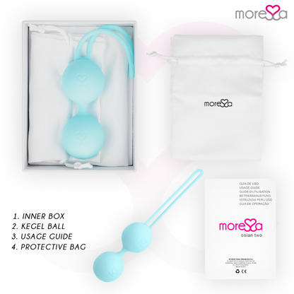 MORESSA - OSIAN TWO ENTRENAMIENTO SUELO PELVICO 101gr PREMIUM SILICONA TURQUESA