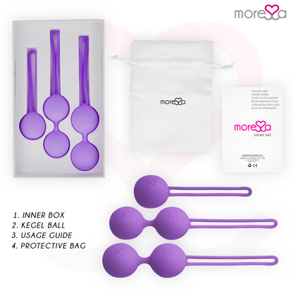 MORESSA - OSIAN SET Osian One; 51 Gr / Osian Two; 101 Gr / Osian Three 85 gr PREMIUM SILICONA LILA