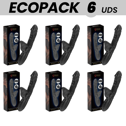 ECOPACKS 6 UDS - IBIZA VIBRADOR Y ESTIMULADOR DE CLÍTORIS CON EFECTO MORDEDOR Y ROTACIÓN