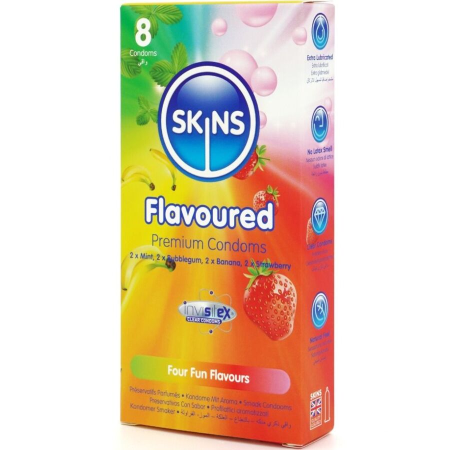 SKINS - MULTI SABORES PRESERVATIVOS PREMIUM PACK 8