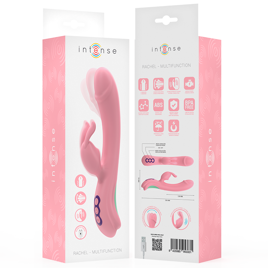 INTENSE - RACHEL VIBRADOR RABBIT 5 VIBRACIONES ROSA