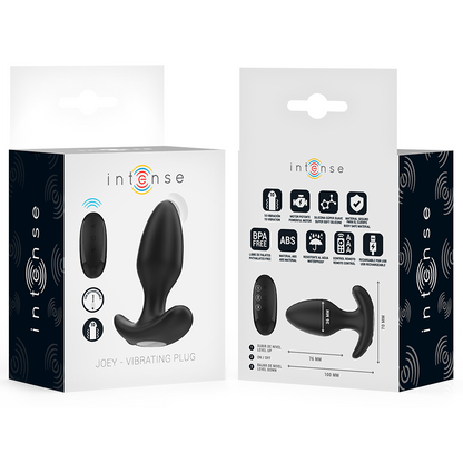 INTENSE - JOEY PLUG ANAL 10 VIBRACIONES NEGRO CONTROL REMOTO