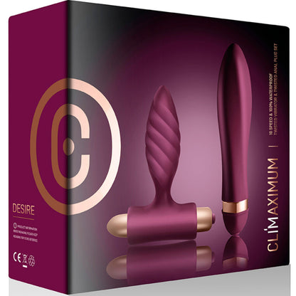 CLIMAXIMUM - DESIRE KIT VIBRADOR + PLUG ANAL TRENZADO