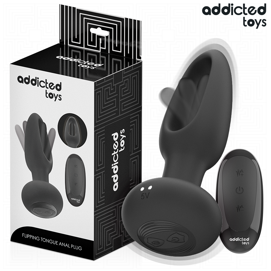ADDICTED TOYS - PLUG ANAL CON LENGUA VIBRADORA Y CONTROL REMOTO