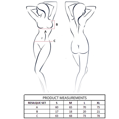 PASSION - RESILQUE SET SUJETADOR + TANGA ROJO S/M