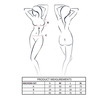 PASSION - ANUVERA SET SUJETADOR + TANGA NEGRO S/M