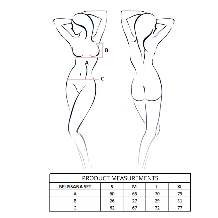 PASSION - BELISSANA SET SUJETADOR + TANGA BLANCO L/XL