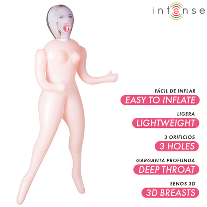 INTENSE DOLLS - INGRID MUÑECA HINCHABLE CON TRES ORIFICIOS